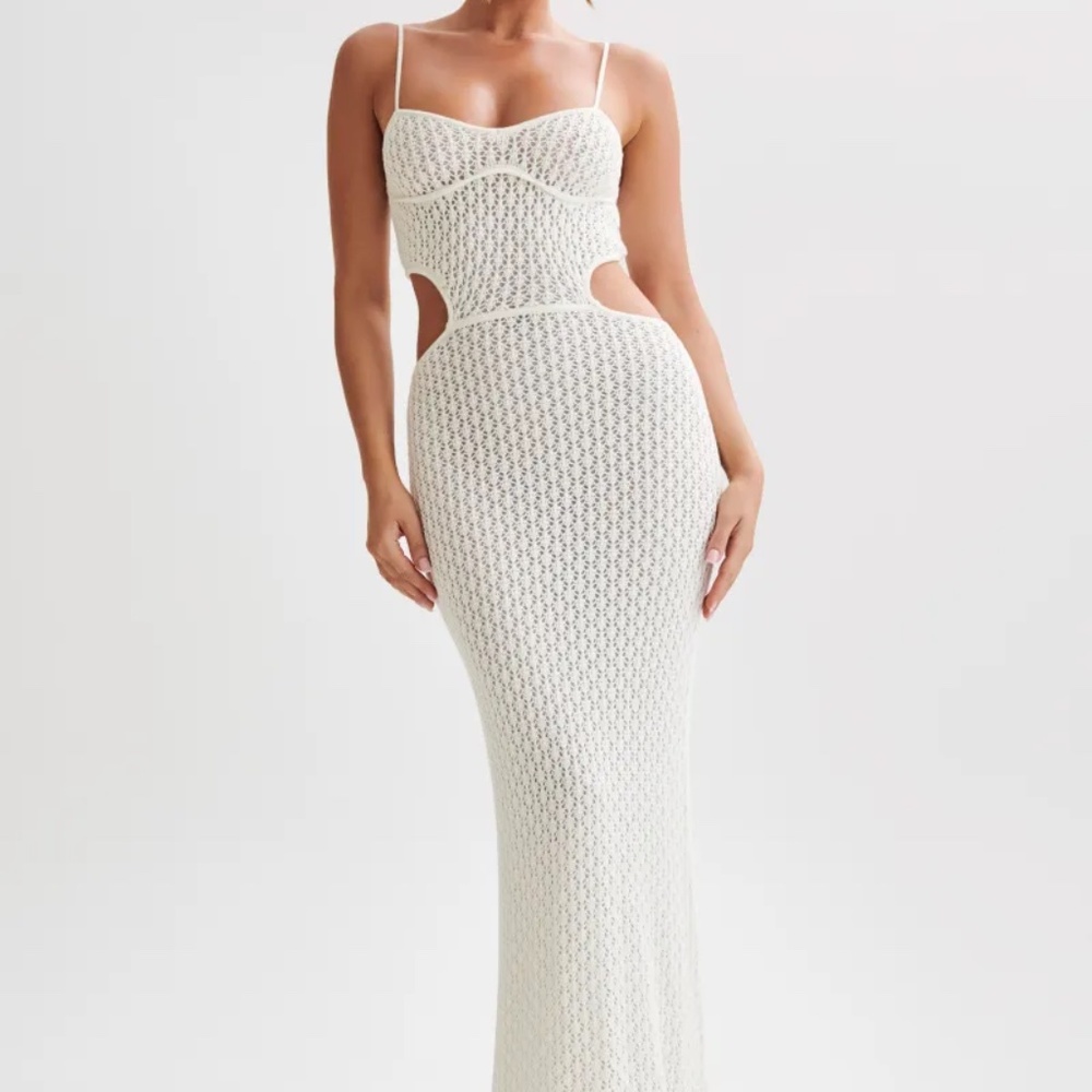 Meshki Nerida Knit Cut Out Maxi Dress - Ivory - S